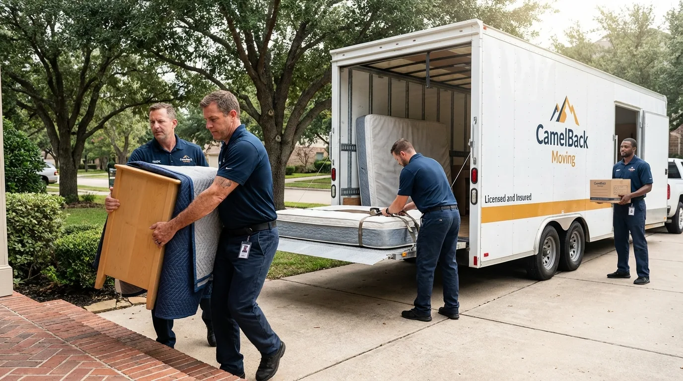 Crew loading residential truck for cross-state move from Lexington Park, MD