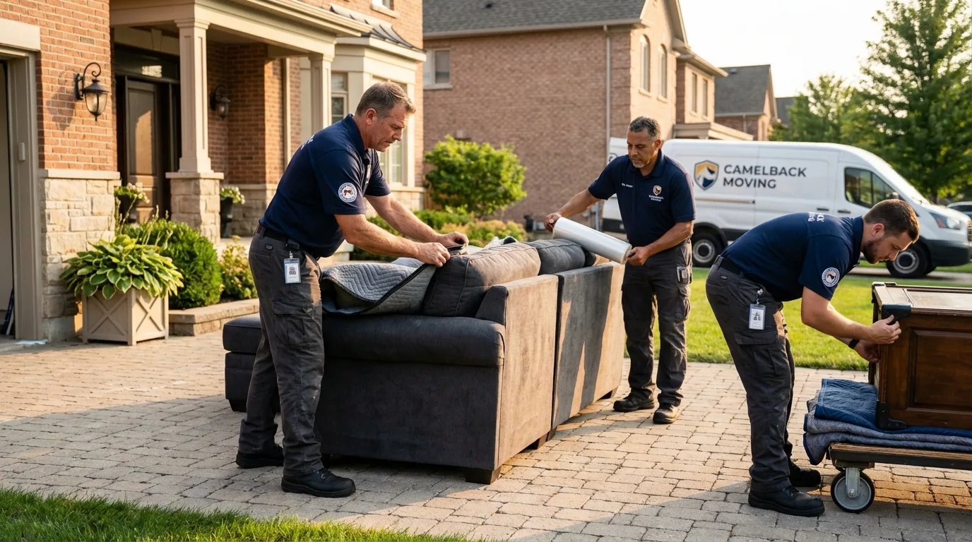 Large estate moving crew wrapping furniture in Lexington Park, MD