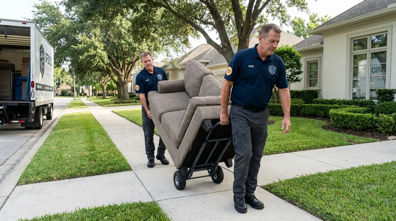 Local residential moving crew loading furniture in Lexington Park, MD